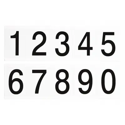 BRADY Number Label Set: 1 15/16 in Character Ht, Outdoor Only, Non-Reflective - Permanent Letters & Numbers