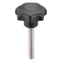 KIPP Hand Knob: 7 Point, Plastic w/ SS Thread, M10 Thread, 60 mm Thread Lg, 50 mm Dia (MPN K0154.410X60)