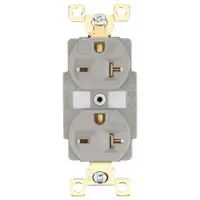 BRYANT Receptacle: Duplex, 6-20, Gray, 250V AC, 20 A, 2 Pole / 3 Wire (MPN 5462GRY)