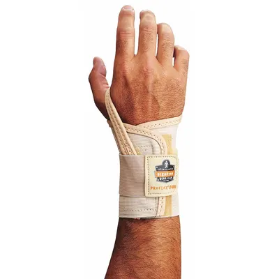 PROFLEX BY ERGODYNE Wrist Support: Right, L Ergonomic Support Size, Tan - PROFLEX BY ERGODYNE Single Strap Wrist Support