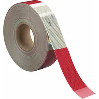 Premium Grade Reflective Tape: Marking/Trucks and Trailers, Red/White, 2 in Wd, 50 yd Lg, Acrylic (MPN 983-326 ES)