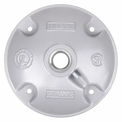 HUBBELL KILLARK VJH-1WW Hub Cover, Copper-Free Aluminum, Gray, 1-Gang, 3x3 in - Aluminum & Zinc Weatherproof Electrical Box Covers