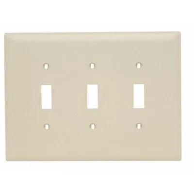 LEGRAND Wall Plate: Toggle, 3 Gang, Brown - General Purpose Wall Plates
