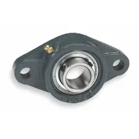 DAYTON 2 Bolt Flange Bearing: Radial Ball, 1 3/4 in Bore, Cast Iron, Set Screws, 7 1/16 in Lg (MPN 3FCW2)