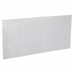 This lay-in grille is constructed from white powder-coated aluminum. It measures 23 3/4 inches wide by 47 3/4 inches high. Designed for use in HVAC return air applications, the egg crate pattern allows low-resistance airflow. This grille is not fire rated.