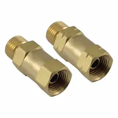 Check valve assembly for torch mounting, designed to prevent reverse gas flow in oxy-fuel systems. Features 9/16"-18 connection size and CGA 022 (Oxygen) designation. Suitable for use with oxygen and fuel gases in welding and cutting applications.