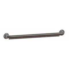 This straight stainless steel grab bar is designed for institutional bathroom installations where user support and fall prevention are required. The satin finish resists fingerprints and corrosion. With a 250 lb weight capacity and 1 1/2 in base diameter, it provides a secure handhold in high-traffic settings such as hospitals and public restrooms.