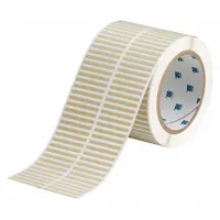 Precut label roll measuring 1/8 in x 1 1/2 in, made of polyimide with permanent adhesive in yellow matte finish. Designed for use with the i5100 printer series. Suitable for wire and component identification in industrial settings, including electrical panel building and maintenance applications