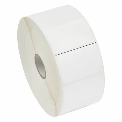 ZEBRA Barcode Printer Labels: 2 in Label Wd, 1 1/4 in Label Ht, White, 1 in Core Dia. - Desktop Thermal Transfer Labels