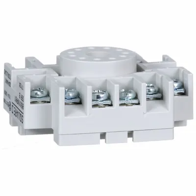 SCHNEIDER Relay Socket: 15 A Rating, DIN-Rail & Surface Socket Mounting, 11 Pins - Combination DIN-Rail & Surface-Mounted Sockets