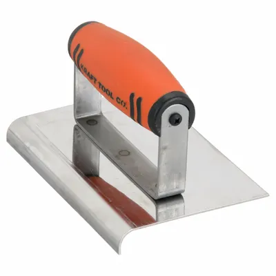 KRAFT TOOL Concrete Sidewalk Edger: Stainless Steel, 6 in Blade Lg, 4 in Blade Wd - Handheld Edgers