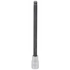 Ball-end hex bit socket with 3/8 in drive and 8 mm tip size. Overall length of 7 in. Ball hex tip allows off-angle access to fasteners in confined spaces. Suitable for driving hex fasteners in automotive, machinery, and assembly applications.