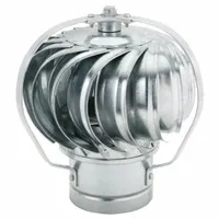 Wind-Driven Turbine Exhaust Ventilator: 12 3/4 in Head Dia, 6 in Throat Dia, 147 cfm @ 4 mph, Steel (MPN TV06G)