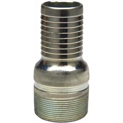 DIXON Barbed Hose Fitting: For 2 1/2 in Hose I.D., Steel x Steel, 2-1/2 in x 3 in Fitting Size - Multipurpose (Air, Water, Chemical) Barbed Combination Nipples
