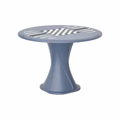 This 42-inch diameter polyethylene table from the Endurance series includes a game top and accepts ballast for stability. It complies with ISO 22196 standards. Suitable for commercial break rooms, cafeterias, and outdoor dining areas.