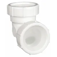 APPROVED VENDOR Elbow: Plastic, White, 1 1/2 in_1 1/4 in Nominal Pipe Size, 3 in Overall Lg, Slip
