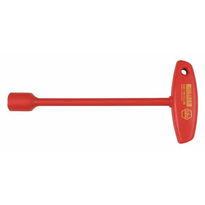 WIHA Hollow Round Shank Nut Driver: T-Handle, Metric, Without Magnetized Tip - Insulated Nut Drivers