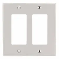 HUBBELL Wall Plate: Decorator-Rocker, 2 Gang, Almond, Std Size (MPN P262LA)
