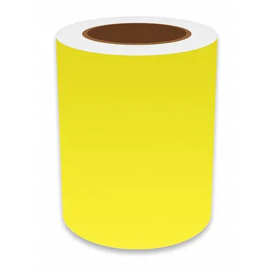 VNM SIGNMAKER Continuous Label Stock: 6 in x 75 ft, Vinyl, Fluorescent Yellow (Gloss) - VnM Signmaker Thermal Transfer Continuous Label Rolls
