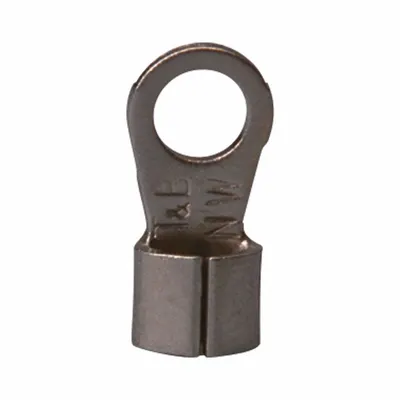 TEMPCO Compression Lug: Bare, #8 Stud Size, 16 AWG to 14 AWG Wire Sizes, 600 V - Non-Insulated Ring Terminals