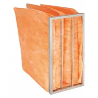 Pocket Air Filter: 24 in x 12 in x 18 in, MERV 11, Orange, Fiberglass, 3 Pockets