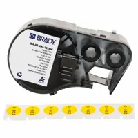 Combined Label and Ribbon Cartridge: Circle, 1/2 in, Cryogenic Autoclavable Nylon, Black on Yellow (MPN M4-83-499-YL-BK)