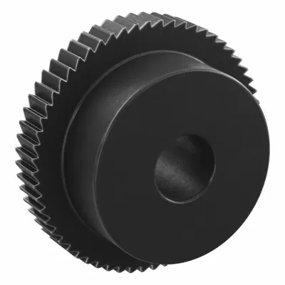 KHK GEARS Ratchet Gear: 2.09 Pitch, 60 Teeth, 10 mm Bore Dia, Black Oxide-Coated Steel - Metric Ratchets with Hub