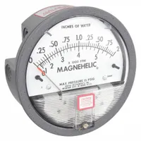 DWYER Differential Pressure Gauge: Back/Single-Side, 1/8 in NPT Female, 2000, 4 in Dial, IP67, IP67 (MPN 2002AV)