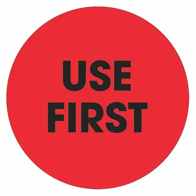 TAPE LOGIC Use First Label: Use First, 2 in x 2 in - Shipping & Receiving Message Labels
