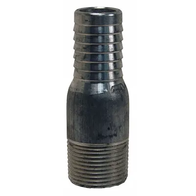 DIXON Barbed Hose Fitting: For 1 in Hose I.D., Aluminum x Aluminum, 1 in x 1 in Fitting Size - Multipurpose (Air, Water, Chemical) Barbed Combination Nipples