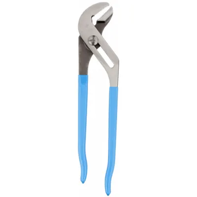 CHANNELLOCK Tongue and Groove Plier: Flat, Groove Joint, 2 1/4 in Max Jaw Opening, 12 in Overall Lg - Flat-Jaw Tongue & Groove Pliers