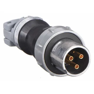 HUBBELL Pin and Sleeve Plug: Gray, 250V DC/600V AC, Three Phase, 30 A, 3 Pole - Watertight Plugs