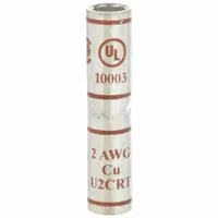 3M Open Barrel Splices: 2 AWG Wire Size, Brown Code, 1.88 in, Copper Barrel, 2 AWG Max Wire Size (MPN 10003)