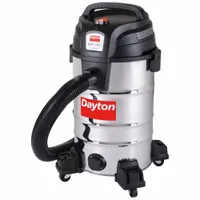 DAYTON Shop Vacuum: 12 gal Tank Size, Stainless Steel, 2 1/2 in Vacuum Hose Dia, 8 ft Hose Lg, Std (MPN 61HV86)