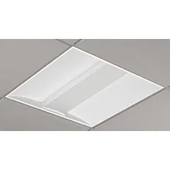 This 2 ft. x 2 ft. LED center-basket troffer delivers 3800 lumens of 3500K neutral-white light at 33.5 watts. It operates on 120 to 277V AC and is dimmable. Designed for recessed installation in standard suspended-ceiling grids, it is suited for general ambient lighting in commercial and institutional spaces.
