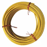 APPROVED VENDOR Wire Rope: Polypropylene, Galvanized Steel, 7 x 7, 340 lb Working Load Limit, Yellow