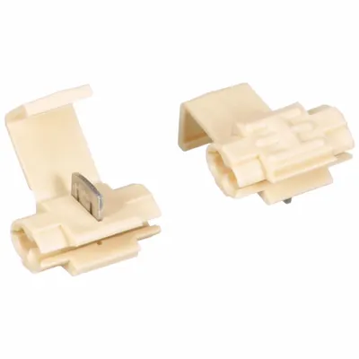3M Insulation Displacement Connector: 2 Ports, White, 12 AWG – 10 AWG Run Size Range - Double-Port Run Tap Wire Connectors