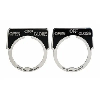 SCHNEIDER Legend Plate: 30 mm Panel Mounting Size, Half-Round - Push-Button Rings & Plates