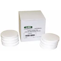 This moisture analyzer pad is a consumable sample pad for use in moisture analysis instruments. It measures 3 1/2 inches in overall width and length, with an overall height of 1/64 inch. Supplied in a pack of 200, it is compatible with every known major moisture analysis instrument