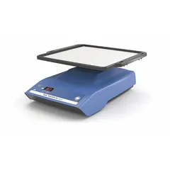 2D rocker with fixed tilt angle for reproducible mixing. Speed range 0 to 80 RPM. Includes anti-slip rubber mat. Weight 4.9 lb. Suitable for gentle agitation of samples in tubes, plates, or flasks in laboratory settings.