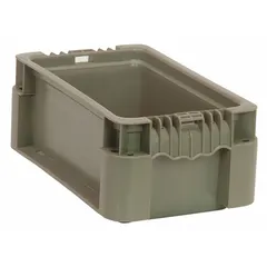QUANTUM STORAGE SYSTEMS Straight Wall Tote: 0.7 gal, 12 in x 7 1/2 in x 5 in, Stacking Capable, Gray (MPN RSO1207-5). Key specifications — Material: Plastic; Stackable: Stacking Capable; Brand: QUANTUM STORAGE SYSTEMS.