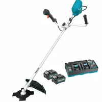 MAKITA Battery-Powered Brush Cutter: Battery Platform: 40V MAX, 10 in Cutting Wd, 70 in Shaft Lg (MPN GRU05PM)