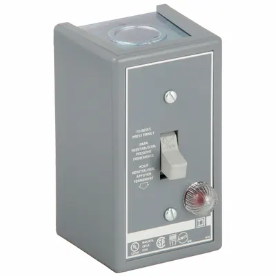 SQUARE D Manual Motor Starter: Non-Reversing, 1 Poles, 16 A, Thermal Protection - Enclosed Non-Reversing Starters with Thermal Overloads