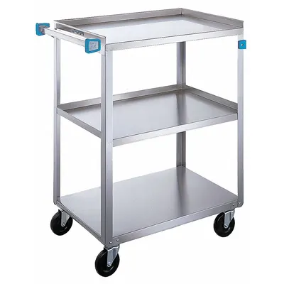 LAKESIDE 422 Open Stainless Steel Utility Cart, 3 Shelves, 500 lb Capacity - Open Stainless Steel Carts