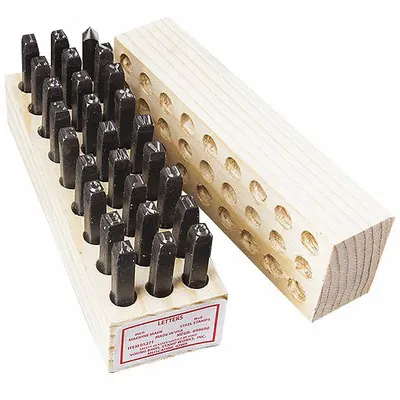 YOUNG BROS. STAMP WORKS Hand Stamp Kit: A thru Z/A thru Z, Period/Period (.) - Sharp-Face Hand Stamps