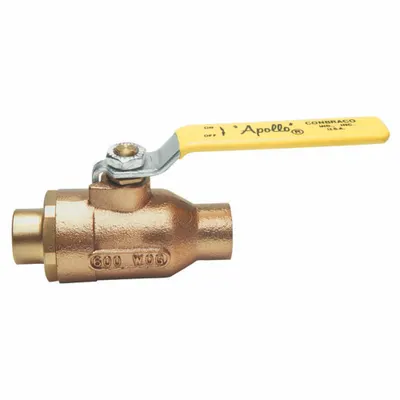 APOLLO Manual Two-Way Ball Valve: 1 in, Bronze, Straight, Sweat x Sweat - Bronze Ball Valves