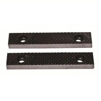 WESTWARD Replacement Jaws: Steel, For 5 in Vise Jaw Wd, Serrated - Screw-In Vise Jaw Caps