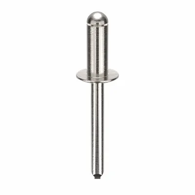 POP AVDEL Domed-Head Blind Rivet, 0.249" Dia, 1 59/64" Overall Length, 100 Pack - Domed-Head Blind Rivets