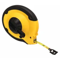 STANLEY Long Tape Measure: Manual, 34-130, SAE, 100 ft, 1/8 in, Plastic, Nonmagnetic Single Hook Tip