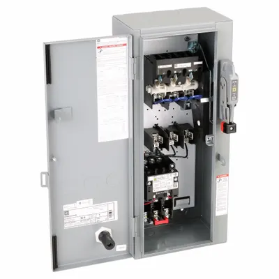 SQUARE D NEMA Combination Starter: Fusible Disconnect, 3 Poles, NEMA Size 1 - Fusible Starters with Thermal Overloads